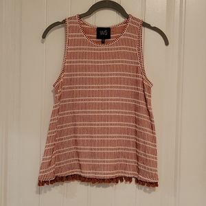 Tassel Hem Rust Striped Tank, Small